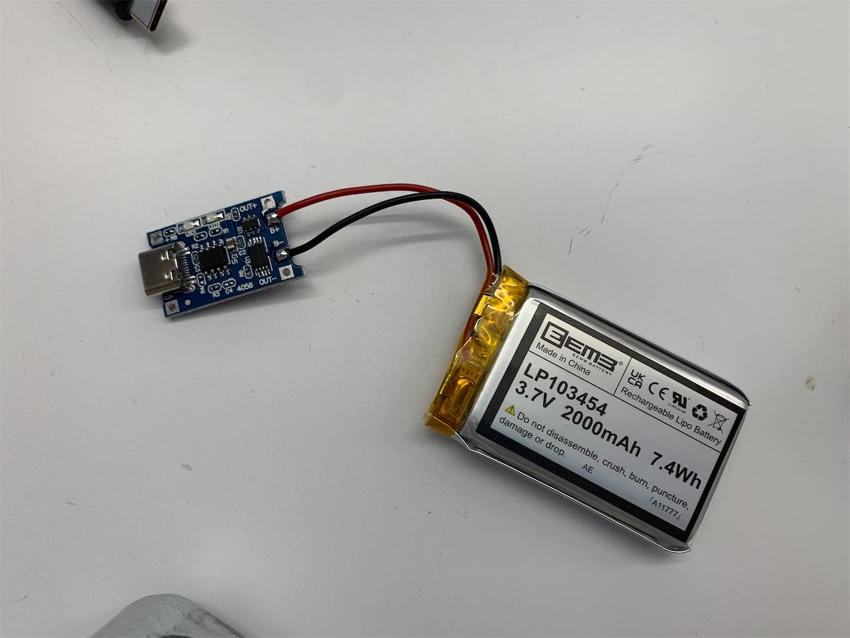 a lipo battery with charging board