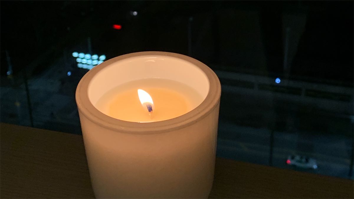 a lit candle