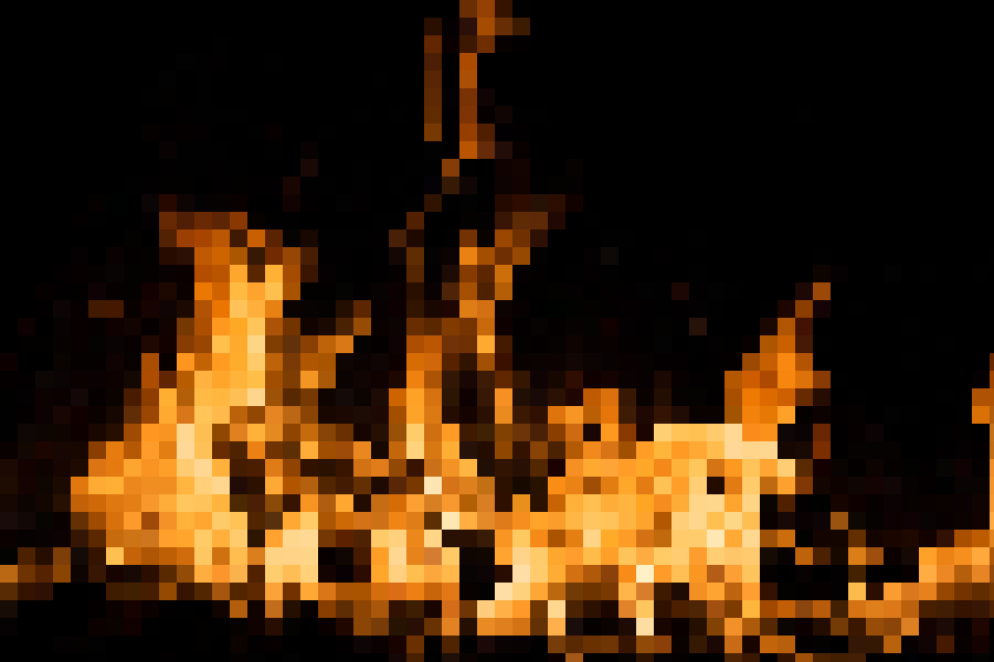pixelated fire